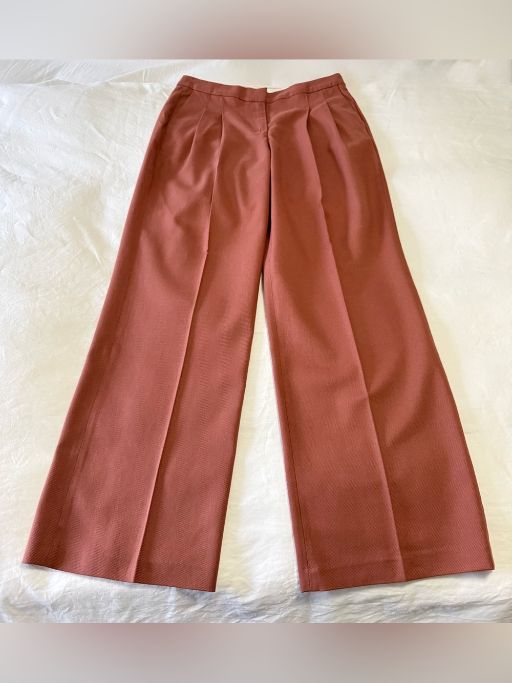 Sézane | FR 40 US 8 | Cillian Hazelnut Brown Trousers Pant | Wide Leg Career NWT